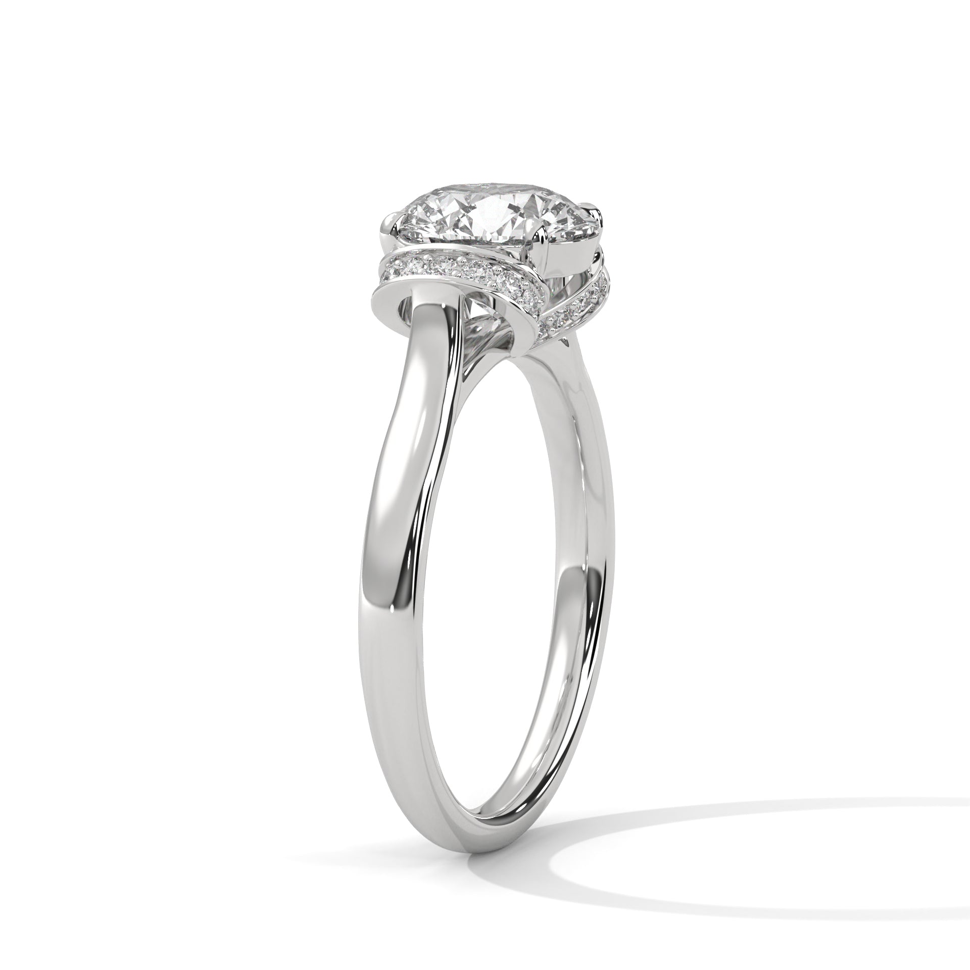 Graceful Embrace 1CT Round Lab-Grown Diamond Engagement Ring | 1.11 CTW